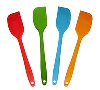 zYoung 4 Pcs Silicone Spatulas, Rubber Spatula Heat Resistant Seamless One Piece Design Flexible Scrapers Baking Mixing Tool,Small
