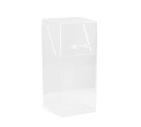ZYOUQI Clear Cosmetic Organizers Box with Cover for Cosmetics Brushes Nails Art Tools Clear Acrylic Compact Storage Case Modern Acrylic Bathroom Storage Box, Square Tube