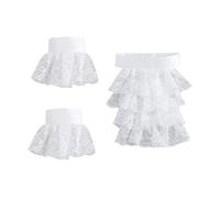 ZYOUQI Ruched Wrist Wrap Wristband for Drama Ruff Collar Elizabethan Medieval Cosplay Drama Play Decorative Shirt Dress Adjustable Neck and Cuffs