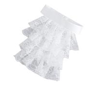 ZYOUQI Ruched Wrist Wrap Wristband for Drama Ruff Collar Elizabethan Medieval Cosplay Drama Play Decorative Shirt Dress Adjustable Neck and Cuffs