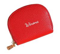 ZYOUQI Sturdy PU Leather Thin Card Case Organizers for Busy Quick Access Design Fashionable Card Protectors Case, Red, Mass Beauty