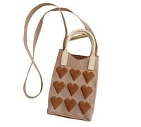 ZYOUQI Stylish Love Knit Pattern Crossbody Bag Adjustable Strap for Shoulder or Crossbody Wear Spacious Interior