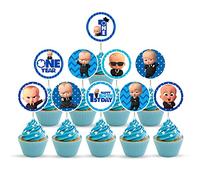 Zyozique 10 pcs Boss Baby Cupcake Toppers 1st Birthday Cake Decorations for Boss Baby Themed 1st Birthday Party Decorations Baby Shower Supplies and favors Cupcake Topper