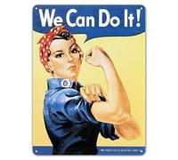 ZYPENG Rosie The Riveter We Can Do It WW2 Military Retro Vintage Style Metal Tin Sign 16 x 12 inches