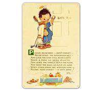 ZYPENG Vintage Tin Metal Sign Decor Mabel Lucie Attwell Please Remember Bathroom Toilet Metal Sign Humorous Plaque 8 x 12 inches
