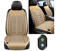 ZYPH Cooling Car Seat Cover for Tesla Model 3 Model S Model X,12V Ventilated Single Cushion,3 Speeds Air Conditioned Cooler Pad, A/Beige-A/Single Block