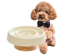 ZypherPets Ceramic Slow Feeder Dog Bowls Food and Water,Anti-Slip Concave and Convex Elevated Wooden Seat,Puzzle Lick Mat Feeder for Small Medium Large Breed Dog and Cat Essentials