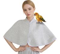 ZYPHOLIE Reusable Parrot Diaper & Shoulder Protector - Poop Catcher Cloak for Cockatiels, Conures, Parakeets, Lovebirds, Small Macaws - Parrot Toys (Grey - Square, Large)