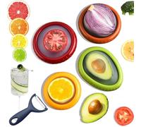 Zyphora Fruit Storage Containers for Fridge, Avocado Saver, Fruit and Vegetable Anti-Oxidation Storage Box, Set of 4 Reusable Refrigerator Storage Containers for Maintaining Freshness of Food