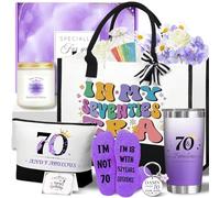 Zyphoria 70th Birthday Gifts for Women Her, Funny Birthday Gifts for 70 Year Old Woman, Unique 70 Fabulous 1955 Tote Bag Set, Happy 70th BirthdayGift Basket for Her Mom Sister Friend Wife Grandma