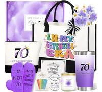 Zyphoria 70th Birthday Gifts for Women Her, Funny Birthday Gifts for 70 Year Old Woman, Unique 70 Fabulous 1955 Tote Bag Set, Happy 70th BirthdayGift Basket for Her Mom Sister Friend Wife Grandma