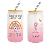 Zyphoria 9 Year Old Girl Gift,9th Birthday Gifts for Girls 2025,Happy 9th Birthday Cups with Lids and Straws Gift Ideas,Fashion Gifts for Her,Thoughtful Presents for 9 Year Old Daughter,Niece,Sister