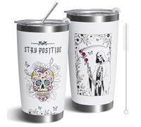 Zyphoria Horror Halloween Tumbler 20OZ with Lid and Straw, Halloween Coffee Mugs Gift for Women, Spooky Insulated Stainless Steel Travel Cup Gifts for Women, Men, Horror Movie Lovers
