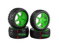 ZYPMoTo 1 10 Scale RC Off Road Tires And Wheels Set RS Rubber Tyre With Plastic Rims Compatible With 94107 94166 And 144001 RC Cars(Green)