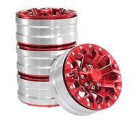 ZYPMoTo 1.9 Inch Metal Wheels Compatible with 1 10 Scale Km2 90046 Compatible With Simulation Vehicles Climbing Cars And Tracked Models(Type B Red)