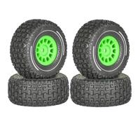 ZYPMoTo 4pcs 65mm Rubber Tires With 12mm Hex Plastic Wheel Hubs Compatible With 1 14 Scale RC Cars Like MOJAVE GROM Upgrade Parts Accessories(Green)