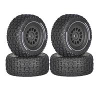 ZYPMoTo 4pcs 65mm Rubber Tires With 12mm Hex Plastic Wheel Hubs Compatible With 1 14 Scale RC Cars Like MOJAVE GROM Upgrade Parts Accessories(Black)