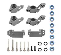 ZYPMoTo Steering Blocks With Metal Front Caster And Rear Stub Axle Carriers Compatible With 1 10 Scale 2WD Style RC Vehicle Parts(Dark Grey)
