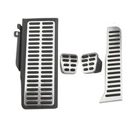 zyppk Car Pedals Cover,Fit For Volkswagen, Fit For CC, Passat B6 B7 R36 R-line Fit For Skoda Superb LHD Auto Pedal Stainless Steel AT MT Car pedal pad protector(MT with rest pedal)