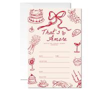 ZYQFN 20 That's Amore Bridal Shower Invitations, Hand Drawn Theme Invite Cards with Envelopes, 4x6 Inch Fun Bridal Shower Invites. (092)