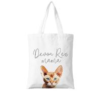 ZYQFN Devon Rex Mama Canvas Tote Bag for Women.099, White, One Size