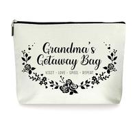 ZYQFN Grandma Cosmetic Makeup Bags, Retirement Gift for Women, Mothers Day Birthday Valentine Christmas Gifts for Grandma, New Grandma Gifts. (080), White