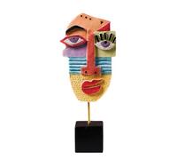Zyqixluk Abstract Face Figure,Handcrafted Statues Resin Sculpture,African Art Tribal Figurines Decorations Items, Home Office Bedroom Living Room Study Room Studio Decorations,A4