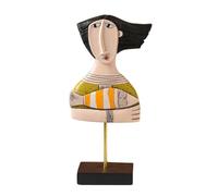 Zyqixluk Abstract Face Figure,Handcrafted Statues Resin Sculpture,African Art Tribal Figurines Decorations Items, Home Office Bedroom Living Room Study Room Studio Decorations,B1