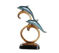 Zyqixluk Dolphin Statue Resin Dolphin Sculpture,Dolphin Decor,Marine Animal Decorations Table Centerpieces,Home Decoration and Gift,for Home Office Living Room Desktop Decoration,Blue