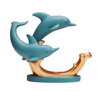 Zyqixluk Dolphin Wine Bottle Holder Dolphin Decorative Statue Resin Wine Glass Holder Decorative Wine Rack Dolphin Sculpture For Home Decoration,A2