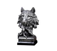 Zyqixluk Exquisite Wolf Statue Premium Animal Head Sculpture For Home Decor 6.5in Resin Wolf Figure,A3