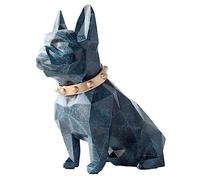 Zyqixluk French Bulldog Statue Resin sculpture Decor for Shelves Dog Statue Coin storage box Desktop Storage and Space Decoration,Dark Blue
