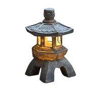Zyqixluk Pagoda Garden Statue Resin Sculpture,Solar Pagoda Lantern Garden Zen Decoration For Landscape Balcony,Garden,Patio,Porch Yard Art Ornament,A2