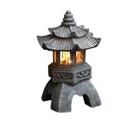 Zyqixluk Pagoda Garden Statue Resin Sculpture,Solar Pagoda Lantern Garden Zen Decoration For Landscape Balcony,Garden,Patio,Porch Yard Art Ornament,A1