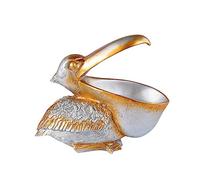 Zyqixluk Pelican Statue Resin Birds Figurines Pelican Decor Toucan Decor, Key Bowl For Entryway Table Bird Statue Home Decor Ornament For Table Home Bar Office Pelican Gifts,Silver