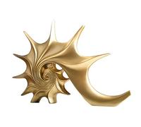 Zyqixluk Resin Conch Statue Sculpture Conch Sculptures Decoration The figurine on the desk Beach Decorative Table Centerpieces for Office Home Living Room Wine Cabinet,Gold