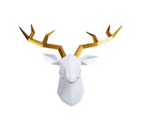 Zyqixluk Resin Deer Decor, Deer Head Wall Decor, Animal Head Statue, Wall Hanging Centerpiece, For Living Rooms, Bedrooms, Home Offices, A4, 14 * 5.5 * 14.2in