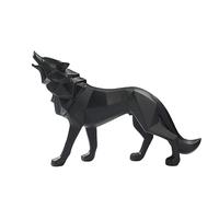 Zyqixluk Resin Wolf Statue Sculpture Abstract Sculptures Home Decor Animal Statues Modern Geometric Home Decor Figurine Table Centerpieces Ornaments For Living Room Cabinets Desk Decor,Black