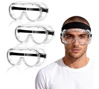 ZYQUES 3 PCS Safety Goggles, Clear Protective Goggles Anti Fog Scratch Safety Glasses Resistant Eye Protection for Home Lab Workplace and Outdoor Use
