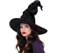 ZyraGleam Wicked Witch Hats for Women Halloween Accessories - Witches Hats Halloween Wizard Costumes for Adult Women Cosplay Party Decor Black