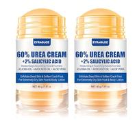 ZyraGloz Urea Cream with 60% Plus 2% Salicylic Acid, 2 Pieces Urea Cream with Maximum Effectiveness for Feet, Barefoot Lotion for Cracked Heels, Dry Hands and Knees