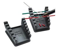 ZYRELYNX 2Pcs Upgraded Silicone Soldering Stand, Helping Hands Soldering Station, Soldering Wire Holder with 6 Slots - Third Hand Soldering Iron Stand for 32AWG to 12AWG Wires(Only Stand), Dark Grey