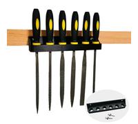 ZYRELYNX Needle File Holder, Wall Mount Organizer Compatible with 6 Pcs Needle File Set (Width 4mm), Woodworking Hand Tools Support (Excluding Needle File), Black, 1 Pack
