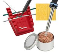 ZYRELYNX Upgraded Silicone Soldering Station with Solder Tip Cleaner, Soldering Helping Hands, Soldering Tools Kit Including 1Pcs Iron Cleaner, 5Pcs Cleaning Sponges and 1Pcs Soldering Stand(Red)