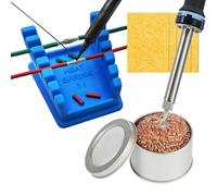 ZYRELYNX Upgraded Silicone Soldering Station with Solder Tip Cleaner, Soldering Helping Hands, Soldering Tools Kit Including 1Pcs Iron Cleaner, 5Pcs Cleaning Sponges and 1Pcs Soldering Stand(Blue)