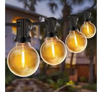 ZYRIVON 30M/100FT Outdoor Lights Mains Powered, 50+3 LED Garden Lights, Shatterproof Waterproof Outside Lights, Warm White String Lights for Garden, Yard, Wedding, Christmas, Gazebo, Fence, Roof