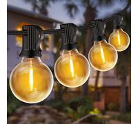 ZYRIVON 30M/100FT Outdoor Lights Mains Powered, 50+3 LED Garden Lights, Shatterproof Waterproof Outside Lights, Warm White String Lights for Garden,