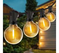 ZYRIVON Mains Powered Outdoor LED String Lights, 10M/33FT, Shatterproof Waterproof for Garden, Yard, Wedding, Christmas, Gazebo, Fence, Roof, Party - 20+2 Warm White
