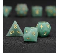 ZYRRY Green Aventurine Dice Set, 7-Piece Gemstone DND Dice Set, Natural Stone Dice for Dungeons & Dragons, Pathfinder, RPG Dice Set