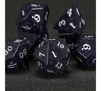 ZYRRY Stardust Dice Set - 7 Polyhedral Dice for DND, TTRPG, Pathfinder, Tabletop RPG | Galaxy Gemstone Dice